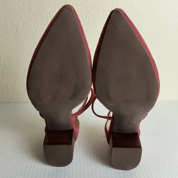 Hush Puppies Sofie Cross Pump Heels Dusty Rose Suede Heels Size 7 Casual - Picture 10 of 10